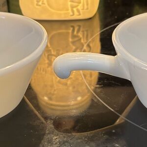 Fire King White Bowls with Handle